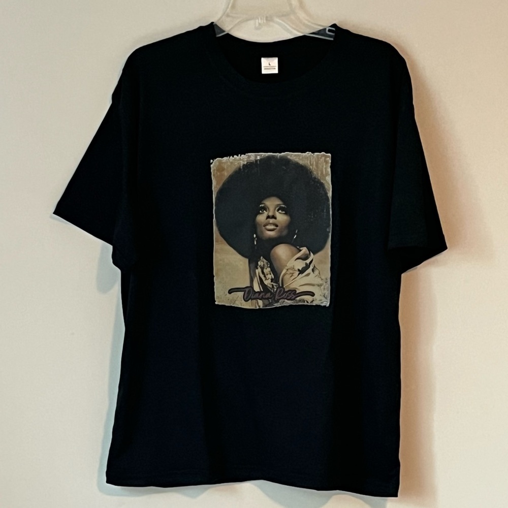 Diana Ross Motown Icon Tribute Afro Portrait Graphic T-Shirt-Unisex 
2XL